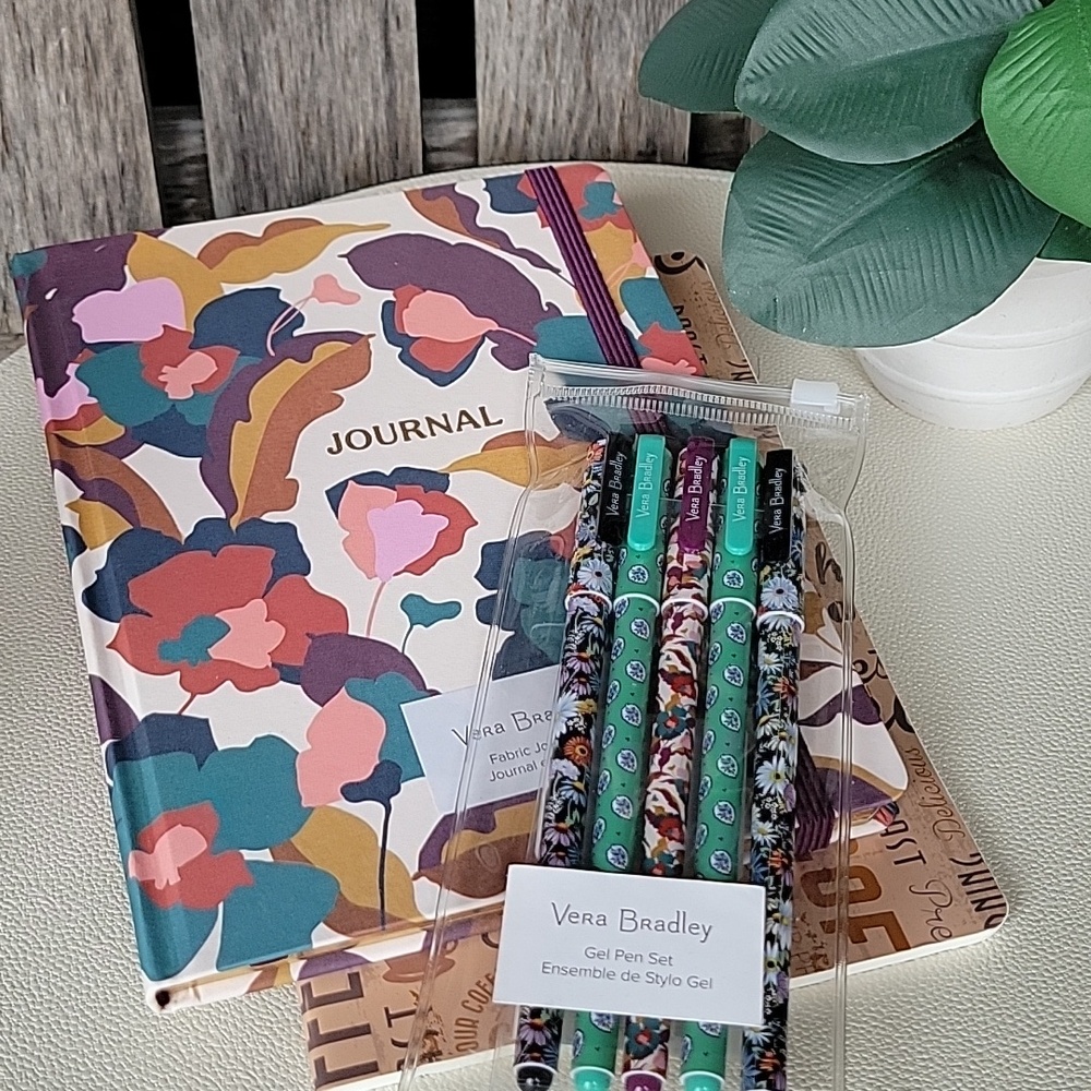 Vera Bradley Fabric Covered Floral Journal Set- Immersed Blooms - Picture 3 of 3